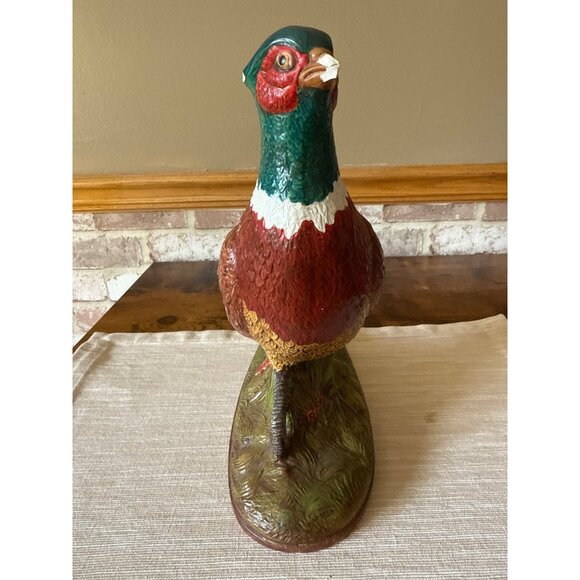 Vintage Holland Ceramic Pheasant Figurine Statue With Floral Base 1967 Bird - Picture 2 of 16